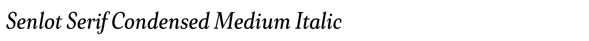 Senlot Serif Condensed Medium Italic image